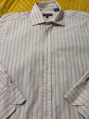 Sean John Fine Tailoring Striped Dress Shirt Size L 16 34/35
